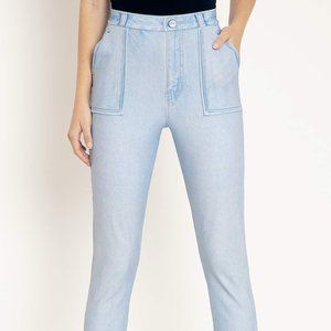 Not Actually Denim Light Wash Cuffed Pants - S